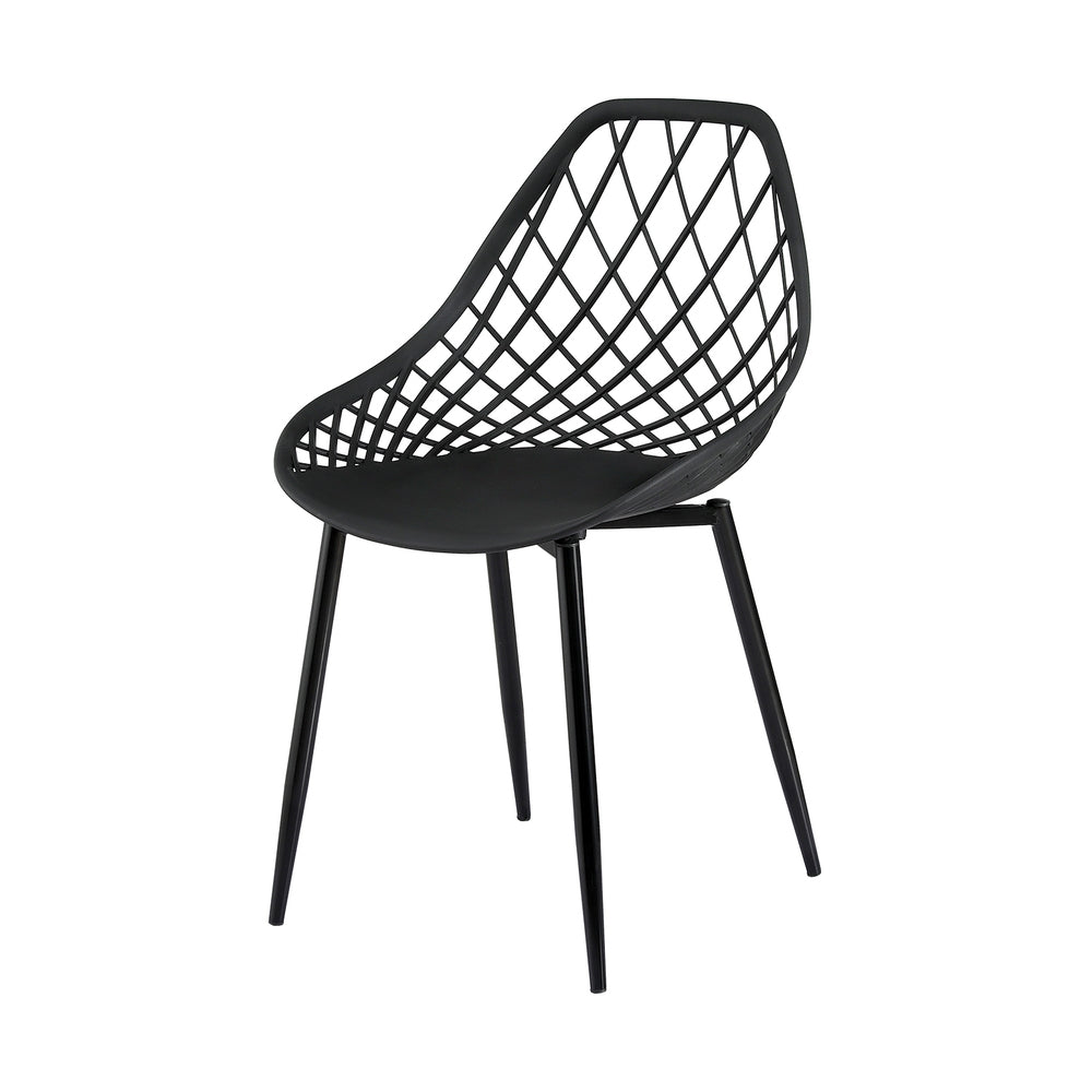Gardeon 4PC Outdoor Dining Chairs PP Lounge Chair Patio Garden Furniture Black ODF-CHAIR-PP002-BK-4X