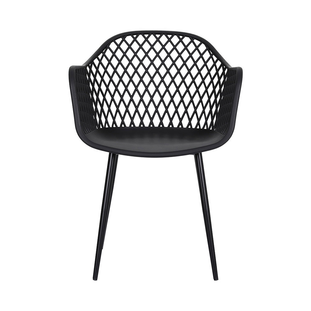 Gardeon 4PC Outdoor Dining Chairs PP Lounge Chair Patio Furniture Garden Black ODF-CHAIR-PP130-BK-4X