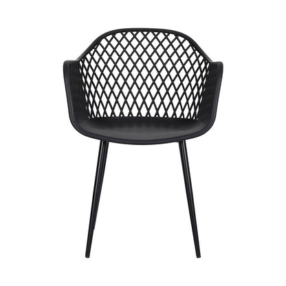 Gardeon 4PC Outdoor Dining Chairs PP Lounge Chair Patio Furniture Garden Black ODF-CHAIR-PP130-BK-4X