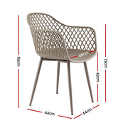 Gardeon 4PC Outdoor Dining Chairs PP Lounge Chair Patio Furniture Garden Coffee
