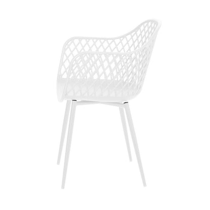 Gardeon 4PC Outdoor Dining Chairs PP Lounge Chair Patio Furniture Garden White ODF-CHAIR-PP130-WH-4X
