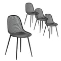 Gardeon 4PC Outdoor Dining Chairs PP Lounge Chair Patio Garden Furniture Black ODF-CHAIR-PP210-BK-4X