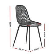Gardeon 4PC Outdoor Dining Chairs PP Lounge Chair Patio Garden Furniture Black ODF-CHAIR-PP210-BK-4X
