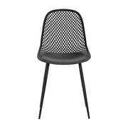 Gardeon 4PC Outdoor Dining Chairs PP Lounge Chair Patio Garden Furniture Black ODF-CHAIR-PP210-BK-4X
