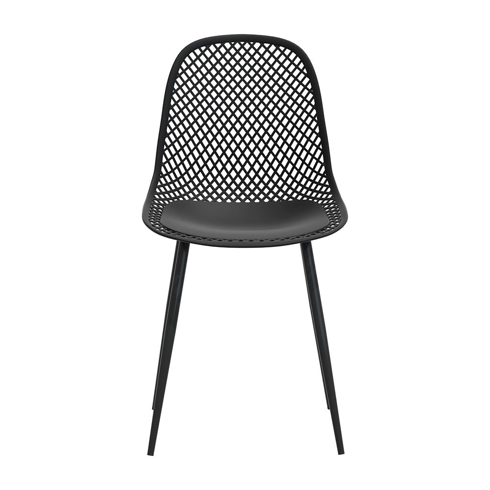 Gardeon 4PC Outdoor Dining Chairs PP Lounge Chair Patio Garden Furniture Black ODF-CHAIR-PP210-BK-4X