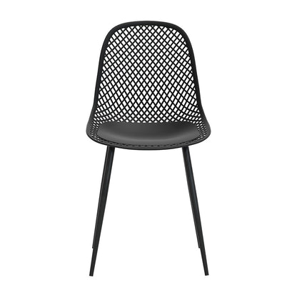 Gardeon 4PC Outdoor Dining Chairs PP Lounge Chair Patio Garden Furniture Black ODF-CHAIR-PP210-BK-4X