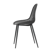 Gardeon 4PC Outdoor Dining Chairs PP Lounge Chair Patio Garden Furniture Black ODF-CHAIR-PP210-BK-4X