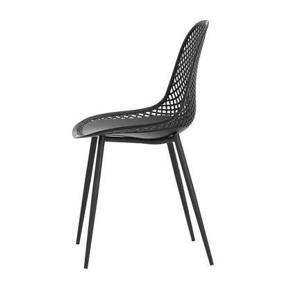 Gardeon 4PC Outdoor Dining Chairs PP Lounge Chair Patio Garden Furniture Black ODF-CHAIR-PP210-BK-4X