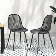 Gardeon 4PC Outdoor Dining Chairs PP Lounge Chair Patio Garden Furniture Black ODF-CHAIR-PP210-BK-4X