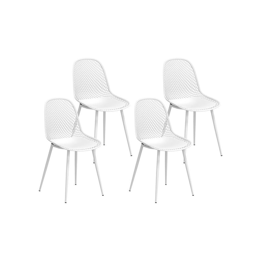 Gardeon 4PC Outdoor Dining Chairs PP Lounge Chair Patio Garden Furniture White ODF-CHAIR-PP210-WH-4X
