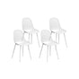 Gardeon 4PC Outdoor Dining Chairs PP Lounge Chair Patio Garden Furniture White ODF-CHAIR-PP210-WH-4X