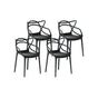 Gardeon 4PC Outdoor Dining Chairs PP Portable Stackable Chair Patio Furniture ODF-CHAIR-PP601-BK-4X
