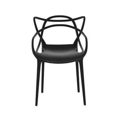 Gardeon 4PC Outdoor Dining Chairs PP Portable Stackable Chair Patio Furniture ODF-CHAIR-PP601-BK-4X