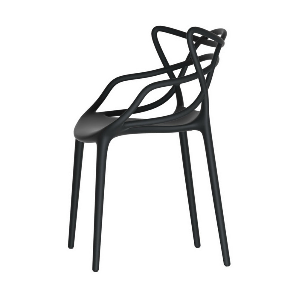 Gardeon 4PC Outdoor Dining Chairs PP Portable Stackable Chair Patio Furniture ODF-CHAIR-PP601-BK-4X