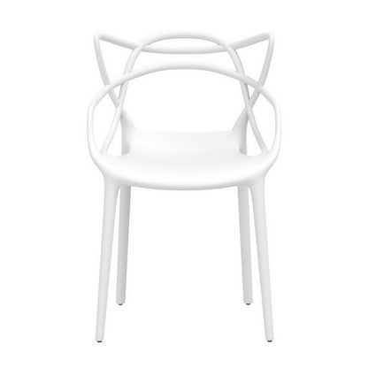 Gardeon 4PC Outdoor Dining Chairs PP Portable Stackable Chair Patio Furniture White ODF-CHAIR-PP601-WH-4X