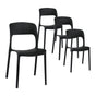 Gardeon 4PC Outdoor Dining Chairs Stackable PP Patio Chair Garden Furniture Black ODF-CHAIR-PPTX14-BK-4X