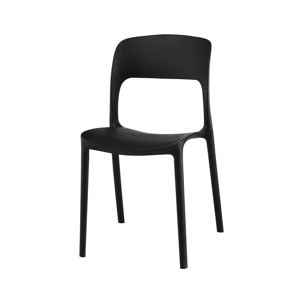 Gardeon 4PC Outdoor Dining Chairs Stackable PP Patio Chair Garden Furniture Black ODF-CHAIR-PPTX14-BK-4X