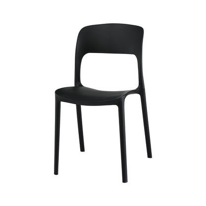 Gardeon 4PC Outdoor Dining Chairs Stackable PP Patio Chair Garden Furniture Black ODF-CHAIR-PPTX14-BK-4X