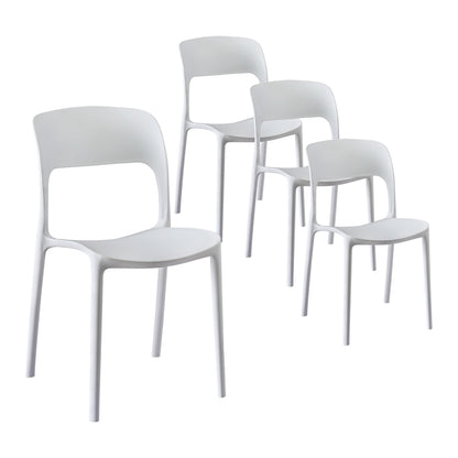 Gardeon 4PC Outdoor Dining Chairs Stackable PP Patio Chair Garden Furniture White ODF-CHAIR-PPTX14-WH-4X