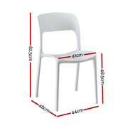 Gardeon 4PC Outdoor Dining Chairs Stackable PP Patio Chair Garden Furniture White