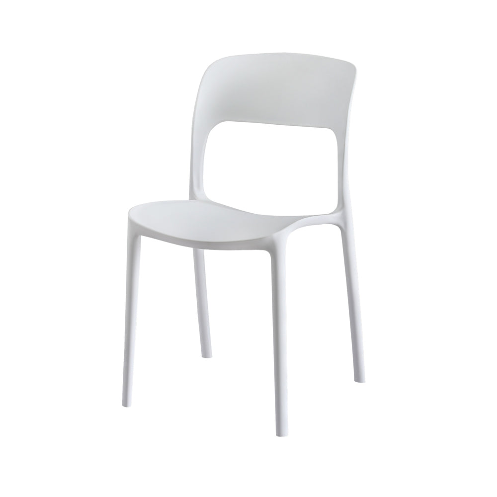 Gardeon 4PC Outdoor Dining Chairs Stackable PP Patio Chair Garden Furniture White ODF-CHAIR-PPTX14-WH-4X