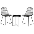 Gardeon 3PC Outdoor Bistro Set Patio Furniture Lounge Chairs Table Garden ODF-CHAIR-ST8001-3PC