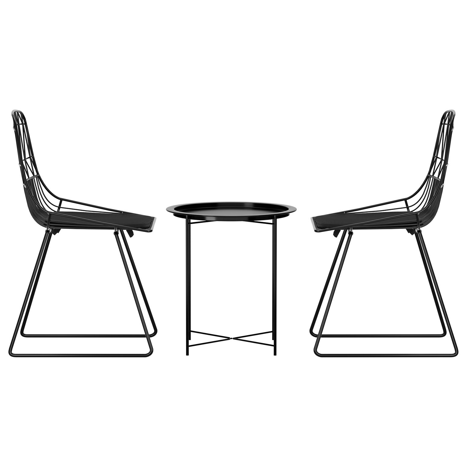 Gardeon 3PC Outdoor Bistro Set Patio Furniture Lounge Chairs Table Garden ODF-CHAIR-ST8001-3PC