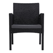 Gardeon 2PC Outdoor Dining Chairs Patio Furniture Rattan Lounge Chair XL Ezra ODF-CHAIR-TEA-XL-BK-2X