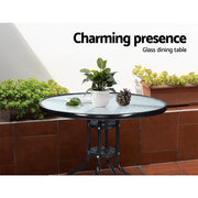 Gardeon 3PC Bistro Set Outdoor Furniture Rattan Table Chairs Cushion Patio Garden Idris ODF-CHAIRSET-630