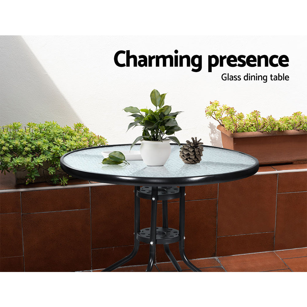 Gardeon 3PC Bistro Set Outdoor Furniture Rattan Table Chairs Cushion Patio Garden Idris ODF-CHAIRSET-630