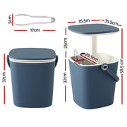 Gardeon 2-in-1 Outdoor Bar Table Portable Ice Bucket Cooler 15L Tong Blue