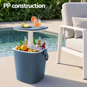 Gardeon 2-in-1 Outdoor Bar Table Portable Ice Bucket Cooler 15L Tong Blue