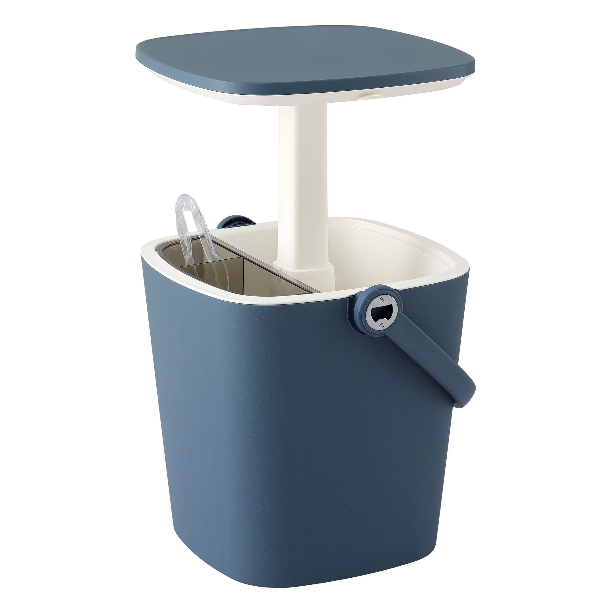 Gardeon 2-in-1 Outdoor Bar Table Portable Ice Bucket Cooler 15L Tong Blue