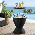 Gardeon Outdoor Bar Table Portable Ice Bucket Cooler 30L Adjustable Top Black