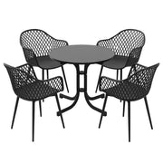 Gardeon 5PCS Outdoor Dining Set Table and Chairs Patio Furniture Garden Diamond Black