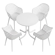 Gardeon 5PCS Outdoor Dining Set Table and Chairs Patio Furniture Garden Diamond White