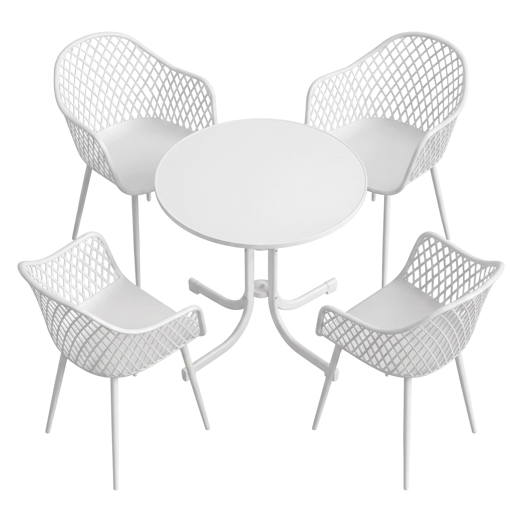 Gardeon 5PCS Outdoor Dining Set Table and Chairs Patio Furniture Garden Diamond White