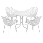 Gardeon 5PCS Outdoor Dining Set Table and Chairs Patio Furniture Garden Diamond White