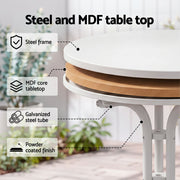 Gardeon 5PCS Outdoor Dining Set Table and Chairs Garden Patio Furniture Entwine White
