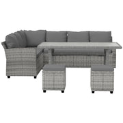 Gardeon Outdoor Dining Set Wicker Table Chairs Setting 8 Seater ODF-DINING-9S-GR-ABC