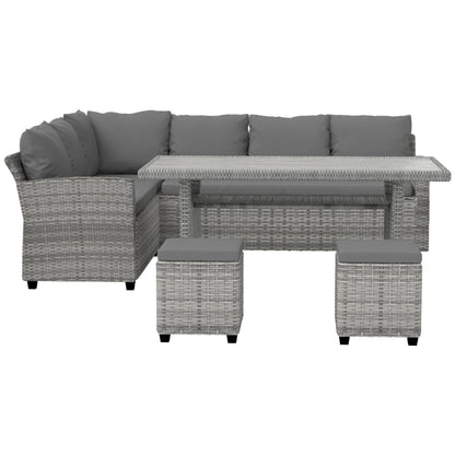Gardeon Outdoor Dining Set Wicker Table Chairs Setting 8 Seater ODF-DINING-9S-GR-ABC