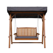 Gardeon Swing Chair Wooden Garden Bench Canopy 2 Seater Outdoor Furniture ODF-GSC-W2S-TK-AB