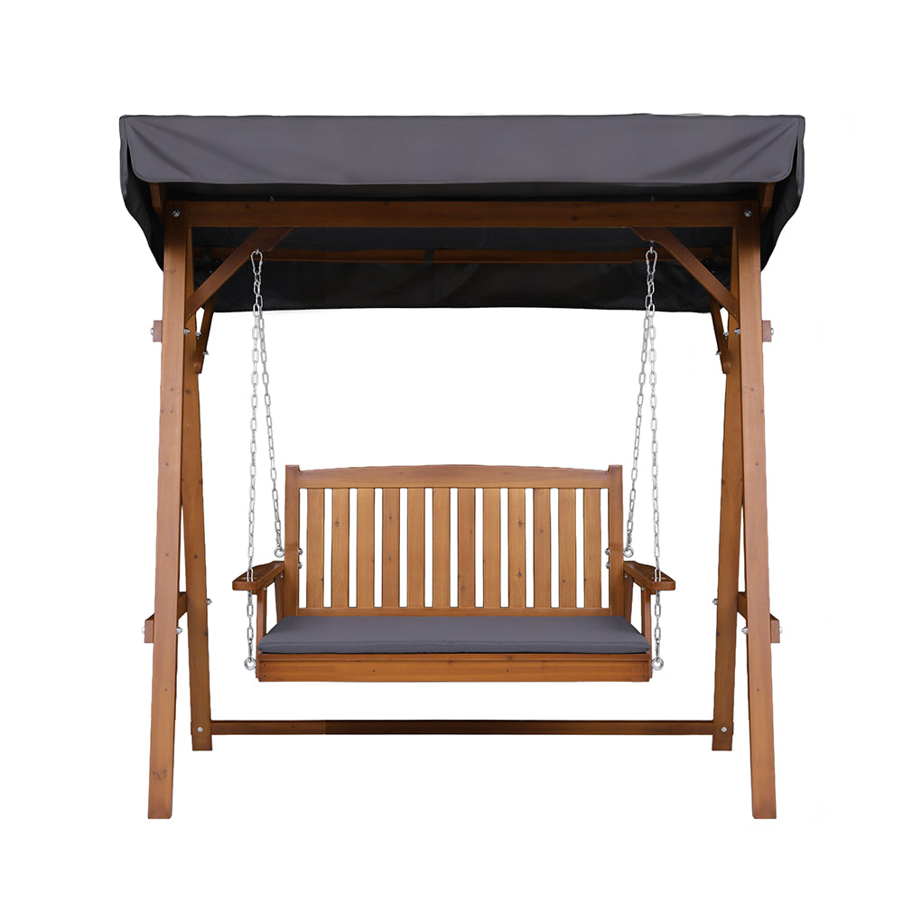 Gardeon Swing Chair Wooden Garden Bench Canopy 2 Seater Outdoor Furniture ODF-GSC-W2S-TK-AB