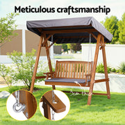 Gardeon Swing Chair Wooden Garden Bench Canopy 2 Seater Outdoor Furniture ODF-GSC-W2S-TK-AB