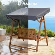 Gardeon Swing Chair Wooden Garden Bench Canopy 2 Seater Outdoor Furniture ODF-GSC-W2S-TK-AB