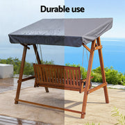 Gardeon Outdoor Wooden Swing Chair Garden Bench Canopy Cushion 3 Seater Teak ODF-GSC-W3S-TK-ABC