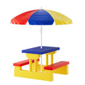 Keezi Kids Outdoor Table and Chairs Set Picnic Bench Umbrella Children Indoor ODF-KID-PICNIC-UM-PLC