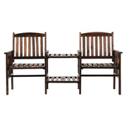 Gardeon Outdoor Garden Bench Loveseat Wooden Table Chairs Patio Furniture Charcoal ODF-LOVESEAT-CC