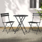 Gardeon 3PC Outdoor Bistro Set Steel Table and Chairs Patio Furniture Black ODF-METAL-3PCS-BK