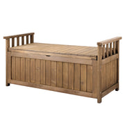 Gardeon Outdoor Storage Bench Box Wooden Garden Toy Tool Sheds Patio Furniture Brown ODF-OSB-WDL-BR